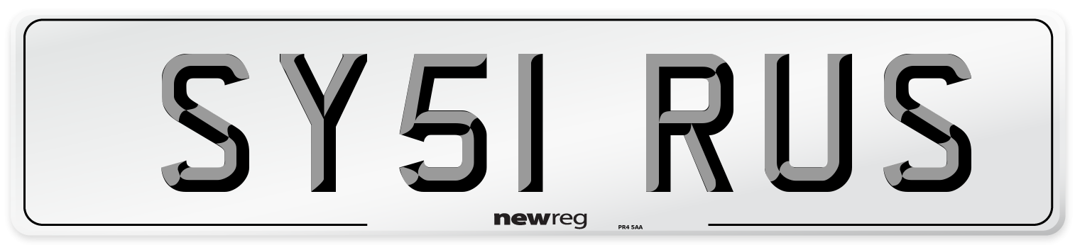 SY51 RUS Number Plate from New Reg